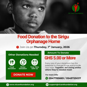 We are seeking your support to help us donate to the Sirigu orphanage coming the 1st day of January 2026, no amount is too small, be it toiletries, soap, drinking water, rice, beans, and your special time. Be a part of us 🙏 God bless you ❤️🙏